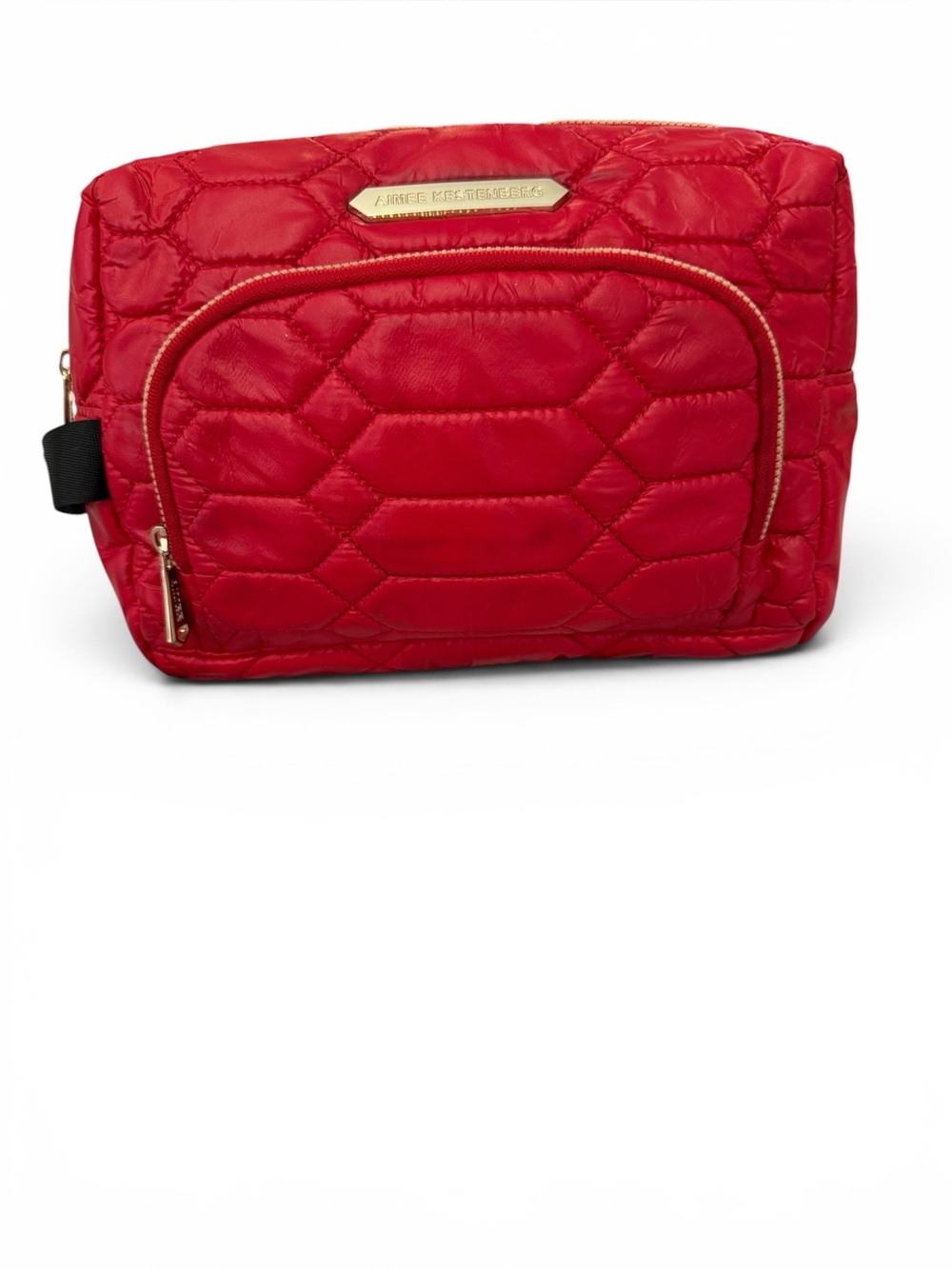 Pretty Aimee Kestenberg Red Puffer Quilted Cosmetic Bag